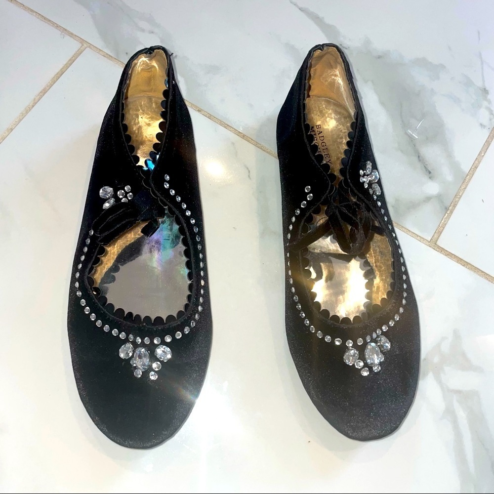 Badgley Mischka Black Ballet velvet flats